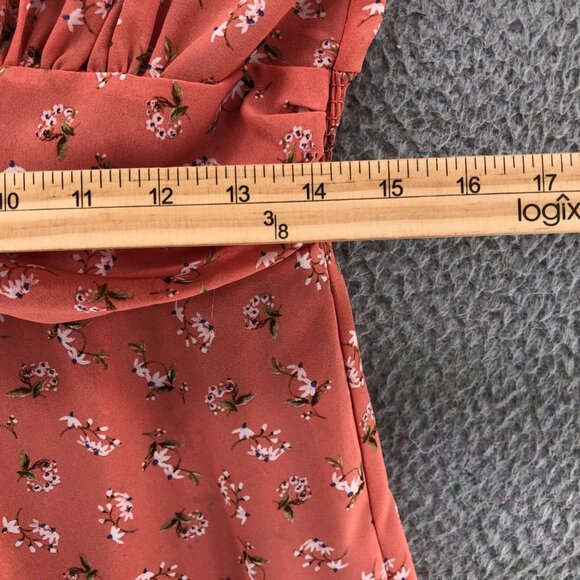 Haute Project Top Women Large Pink Floral Midi Prairie Sleeveless Kimono Open - Picture 10 of 13